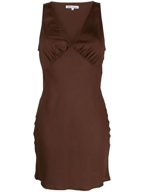 Reformation Brown Calix Mini Dress | Browns