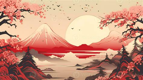 A Japanese art illustration background | Japanese art, Japan ...