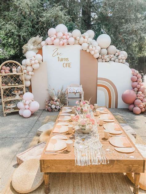 boho rainbow birthday party ideas photo    artofit