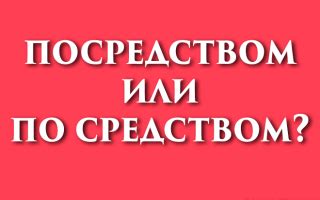 Посредством, по средствам или по средством: как правильно пишется