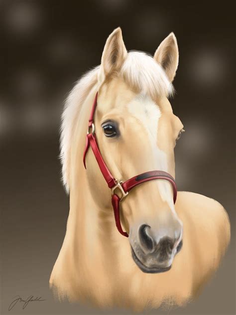 Palomino Horse Portrait - Finished Artworks - Krita Artists