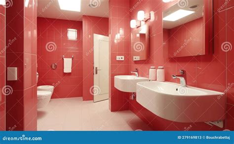 contemporary washroom interior design  minimalistic style stock
