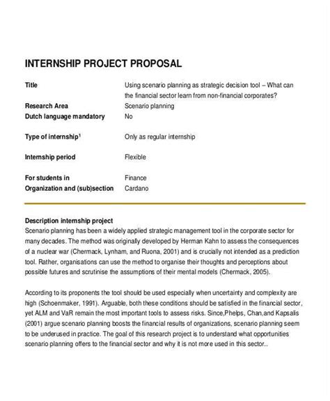 internship proposal template williamson gaus