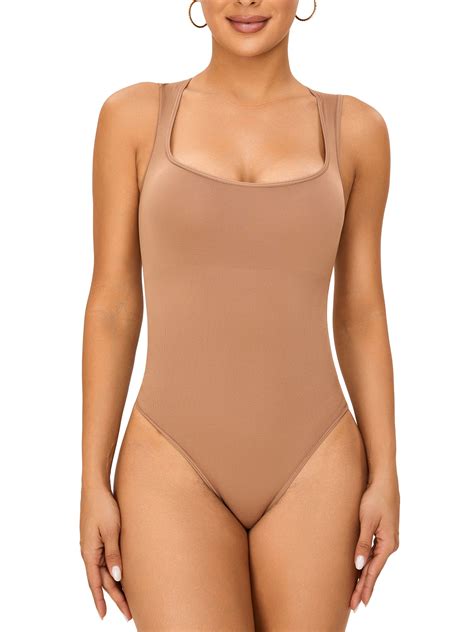 SHCKE Bodysuits for Women One Piece Tummy Control Shapewear Bodysuit