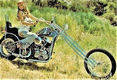 Roberta Pedon Harley Davidson Panhead Chopper Motorcycle 5x7 PHOTO