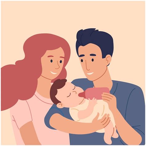 Papai E Mamae Como É - Mamãe e papai alimentam seu filho com mamadeira | Vetor Premium