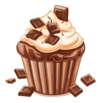 Delicious Muffin With Chocolate Pieces The Phrase Eat Me Cartoon ...