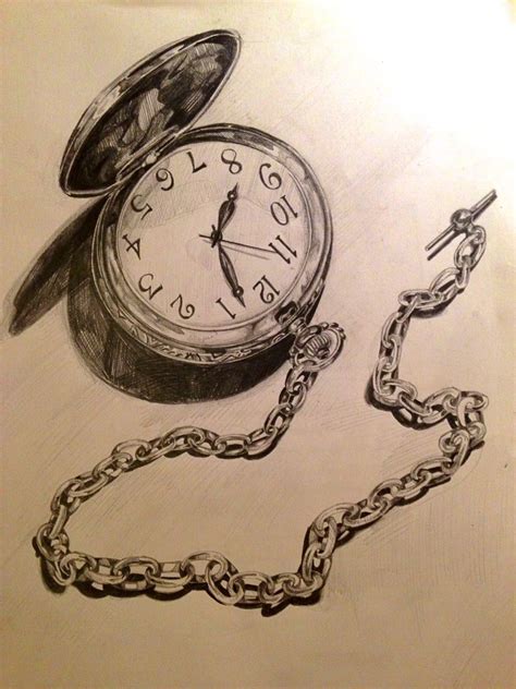 Clock Pencil Drawing