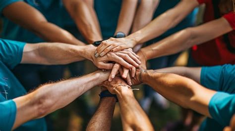 united team hands image teamwork unity diversity