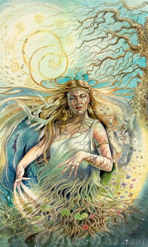Gaia is the primordial Greek goddess personifying the Earth, | Mother ...