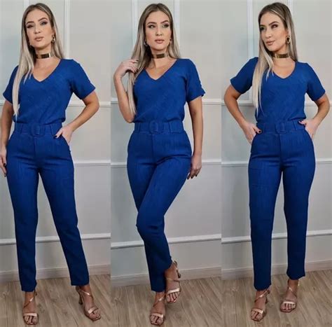 Conjunto Social Feminino Para Festa - Conjunto Festa Social Alfaiataria Feminino De Calça E Blusa | Frete grátis