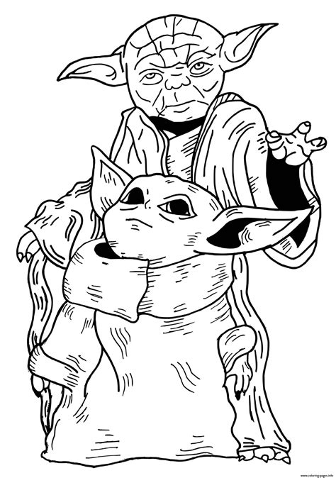 Star Wars Baby Yoda Kids Coloring page Printable