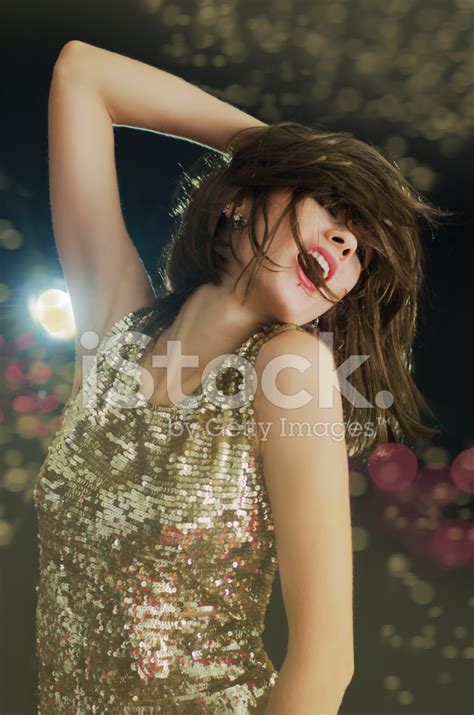 disco girl  golden sparkling light stock photo royalty  images