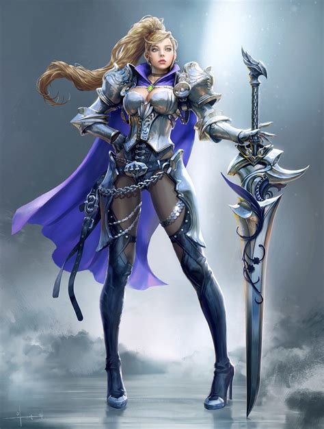 ArtStation - Human Knights, seunghee lee | Fantasy female warrior
