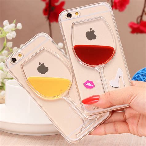 Чехол, для iPhone 6 прозрачный чехол динамический жидкость красное вино ...