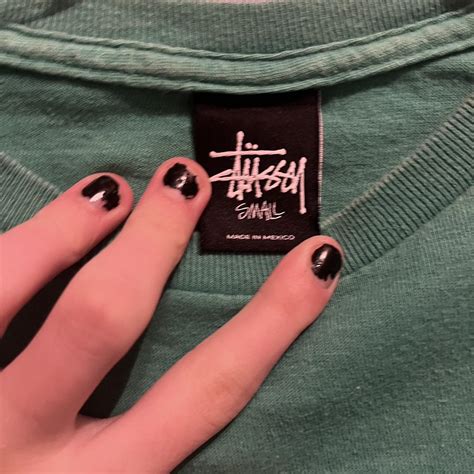 Stussy small green baggy shirt - Depop