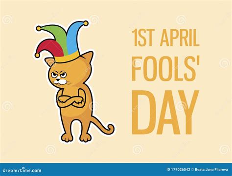 April Fools Day Cat vector stock vector. Illustration of brown - 177026542