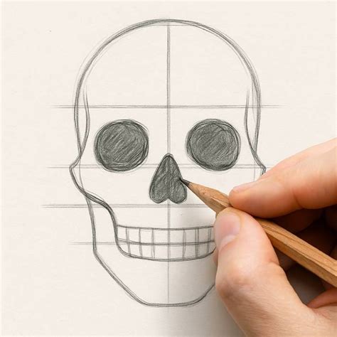 human skull cartoon drawing