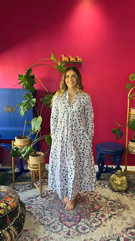 Rori Rose Dress - White with Mauve and Navy Kitti – Gypsey Rose Cotton