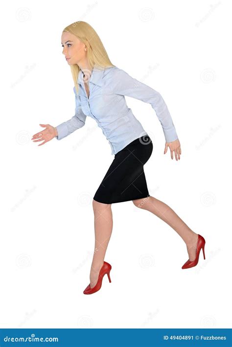 business woman running side stock image image  competition