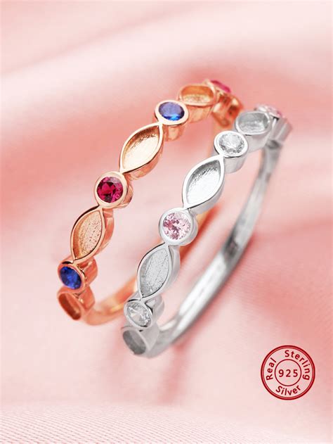 Half Band Color Stone Keepsake Breast Milk Resin Ring Settings