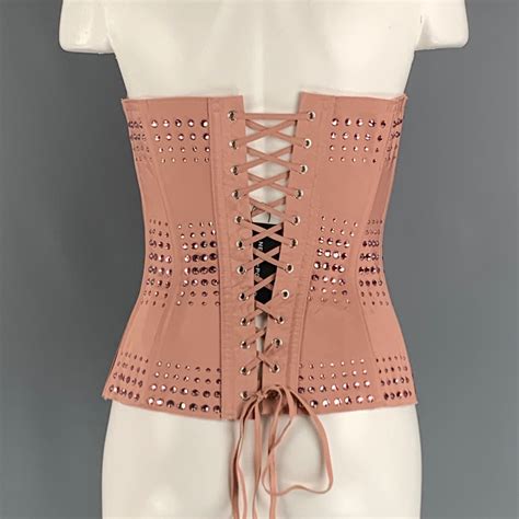GUCCI Size S Pink Silk Corset Dress Top For Sale at 1stDibs
