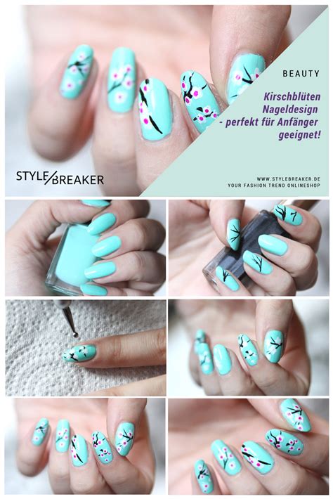 Nageldesign mit Kirschblüten #frühling #naildesign #nailart #tutorial # ...