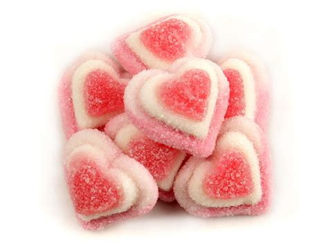 triple layer pink gummy hearts bestcandyfunhousecom