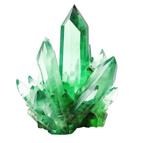 Premium PSD | Green crystal on transparent background