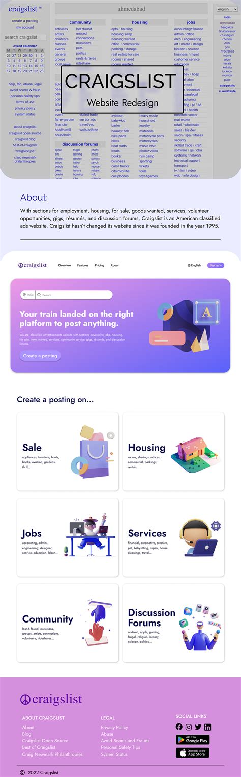 Craigslist Landing Page | Redesign on Behance
