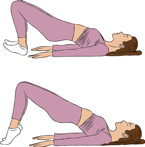 Shoulder bridge pose, Woman illustration, yoga and Pilates exercise