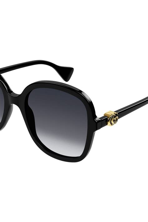 Gucci, Слънчеви очила с градиента, Черен, 56-20-145 - eMAG.bg