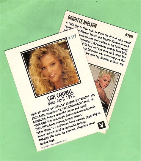 #D19. CADY CANTRELL (AUTOGRAPHED) & BRIGITTE NIELSEN PLAYBOY CARDS