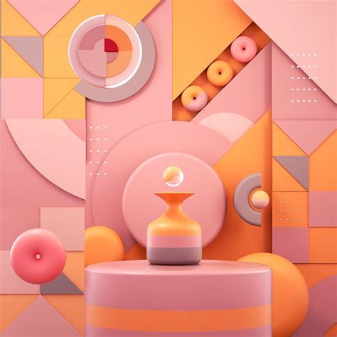 geometric shapes  illustration  behance  geometric shapes