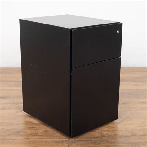 black compact office pedestal