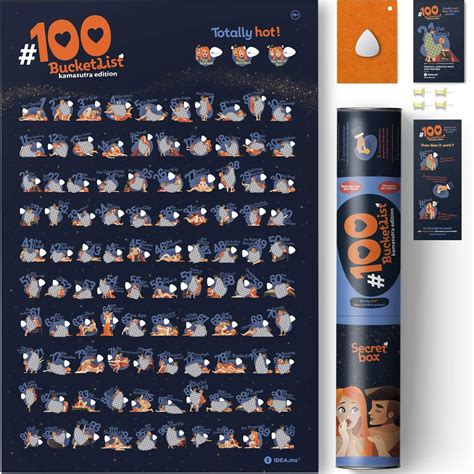 Wall Poster Kama Sutra #100 BUCKETLIST - Scratch Off Sex Positions