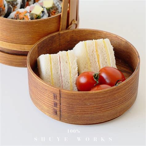 Japanese-Style Wooden Lunch Box Double Layer - Coastal Chic