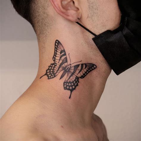 Butterfly Neck Tattoo, Side Neck Tattoo, Neck Tattoo For Guys, Chest ...