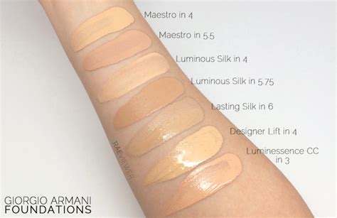 Shade giorgio armani luminous silk foundation swatches - serygov