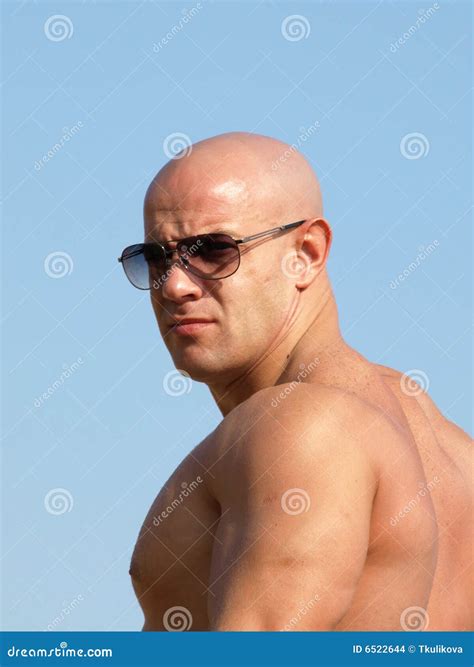 Bald man with nude torso stock photo. Image of adult, athletic - 6522644