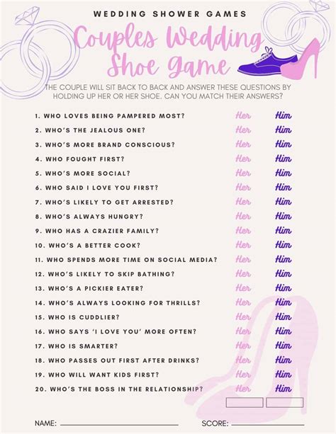 Couples Shower Shoe Game Questions (100+ Ideas)