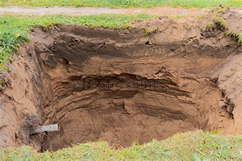 deep pit   ground  home sewers stock image image  house