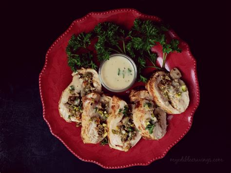 Stuffed chicken breast with lemon butter sauce - MyEdibleCravings