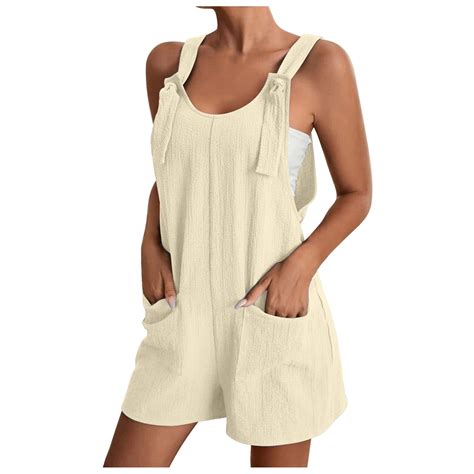 Boho Jumpsuit for Women Short Onesie Beach Suspenders One-Piece Summer