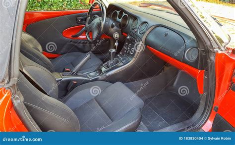 Bordeaux , Aquitaine / France - 05 05 2020 : Fiat Barchetta Interior of ...