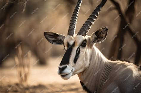 portrait   oryx antelope premium ai generated image