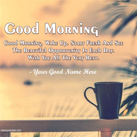 Good Morning Quotes Wishes With Name Editable Card Download Free