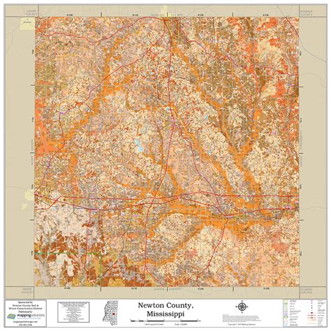 Newton County Mississippi 2024 Soils Wall Map | Mapping Solutions