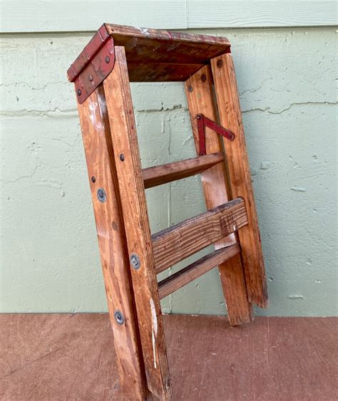 Antique Wood Step Ladder Vintage Urban Industrial Style - Etsy