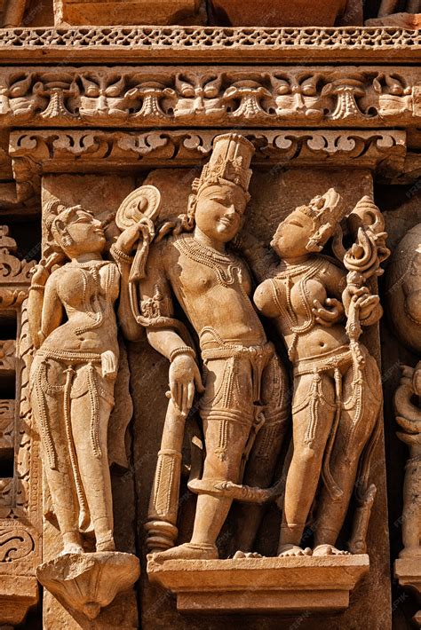 premium photo sculptures  khajuraho temples